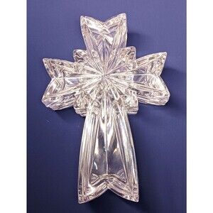 Waterford Marquis Religious Cross Covered Trinket Box & Lid Lead Crystal Germany